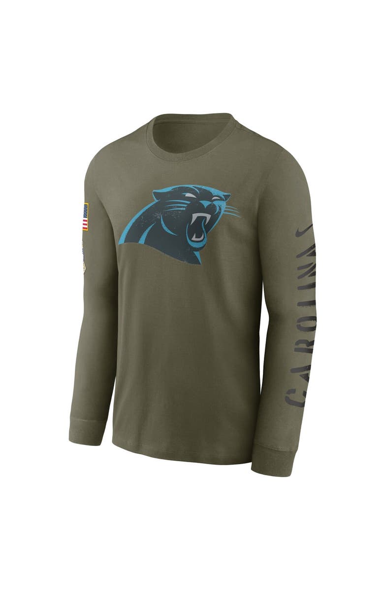 Nike Men's Nike Olive Carolina Panthers Salute To Service Long Sleeve T-Shirt, Alternate, color, 