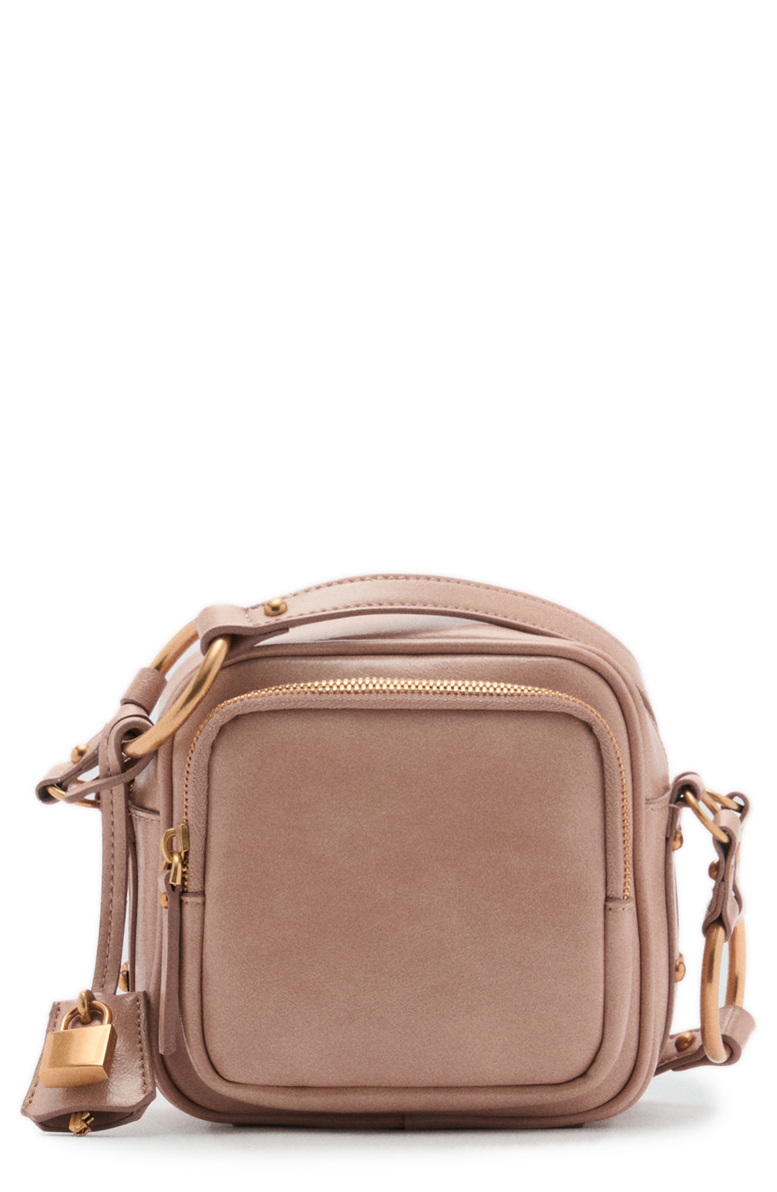 MANGO Square Faux Leather Crossbody Bag, Main, color, 