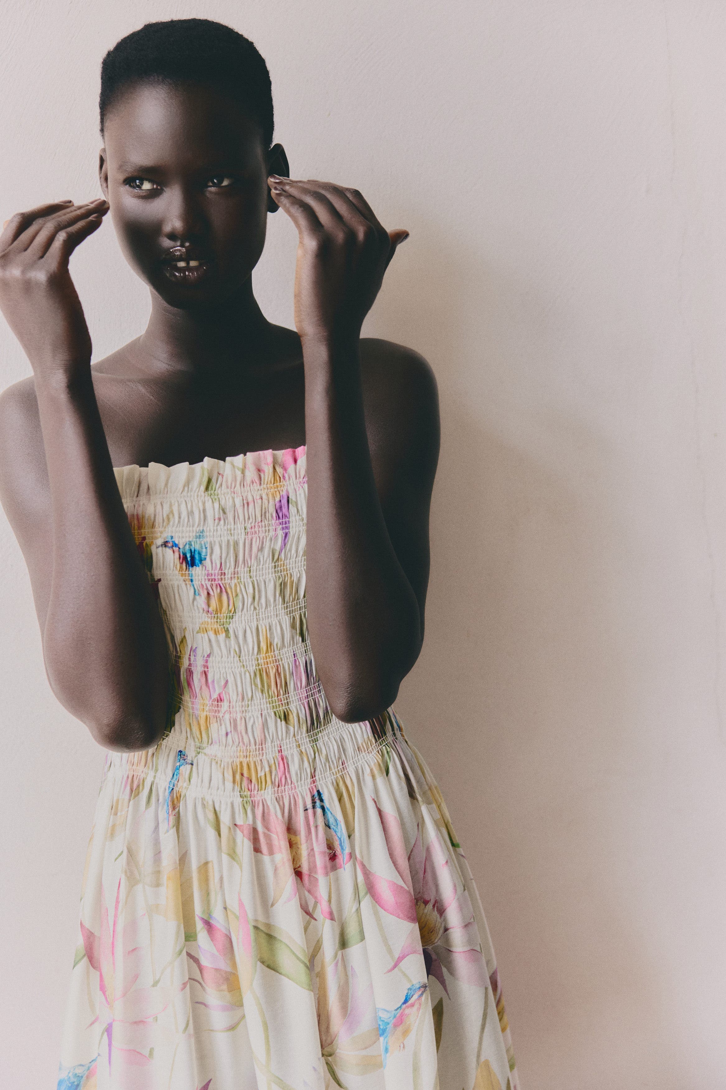 Smocked-bodice Strappy Dress - image 2