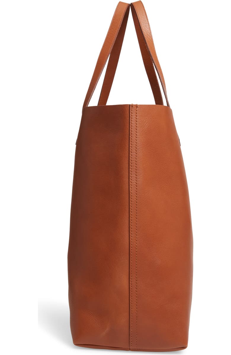 Madewell Suede Stripe Transport Leather Tote, Alternate, color,