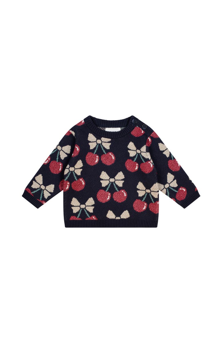 Huxbaby Cherry Pie Knit Pullover, Main, color, Indigo