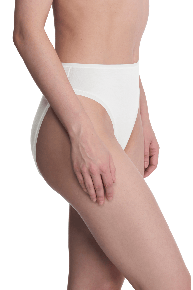 Bliss Bare Cotton High Cut Brief, Alternate, color, Ivory