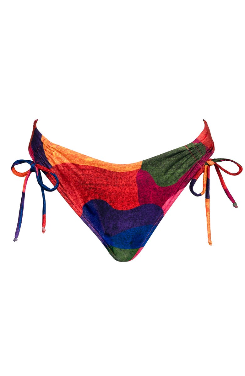 Kitty and Vibe Ruched Tie Bikini Bottoms with Medium Coverage, Alternate, color, Isla