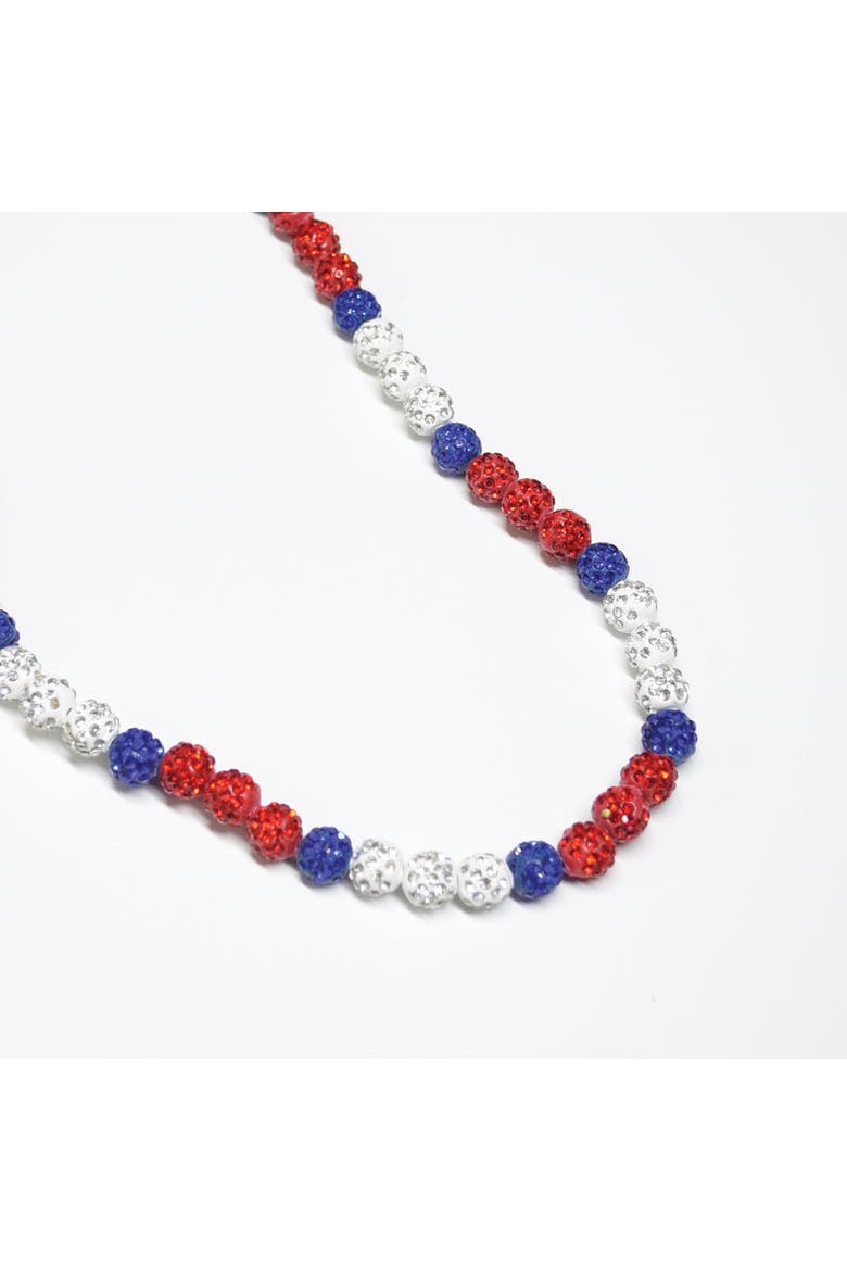 Patriotic Drip Team Spirit Necklace, Alternate, color, Patriotic Youth