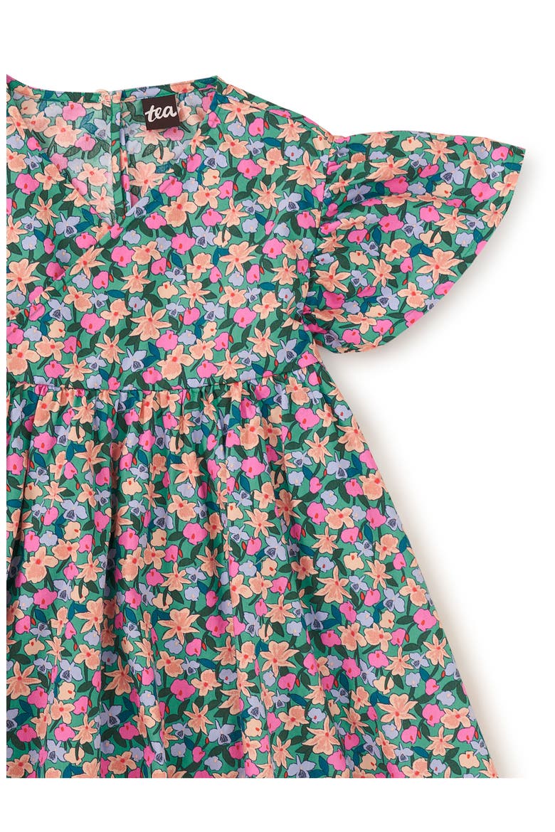 Wrap Neck Flutter Dress, Alternate, color, Orchid Ditsy