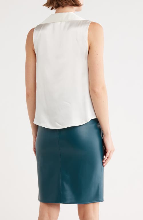 L Agence L'agence Colter Sleeveless Cowl Neck Satin Top In White