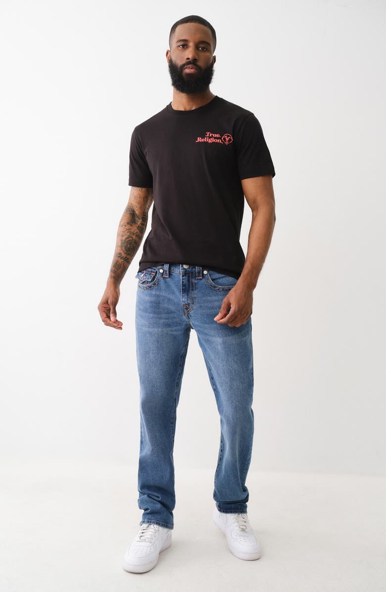 True Religion Ricky Big T Flap Straight Leg Jeans, Alternate, color, Medium Sun