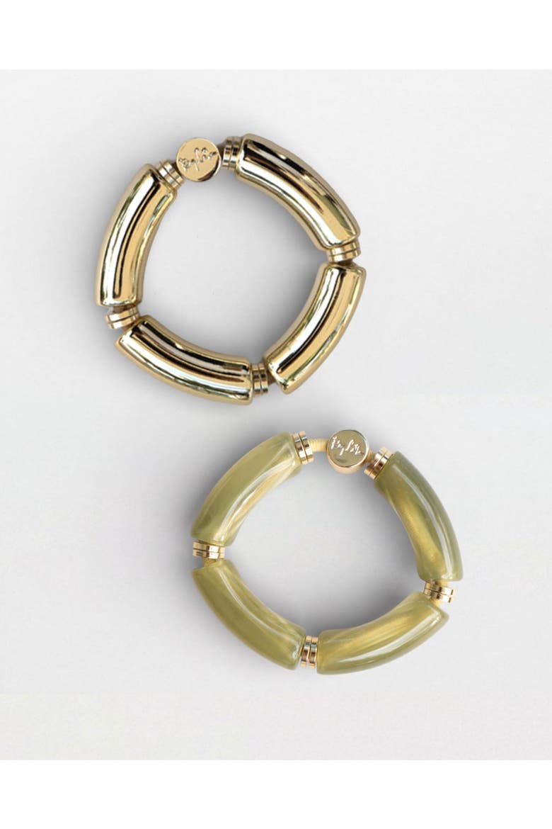 Lime Champagne Capsule Bracelet Hairtie Set, Main, color, Lime