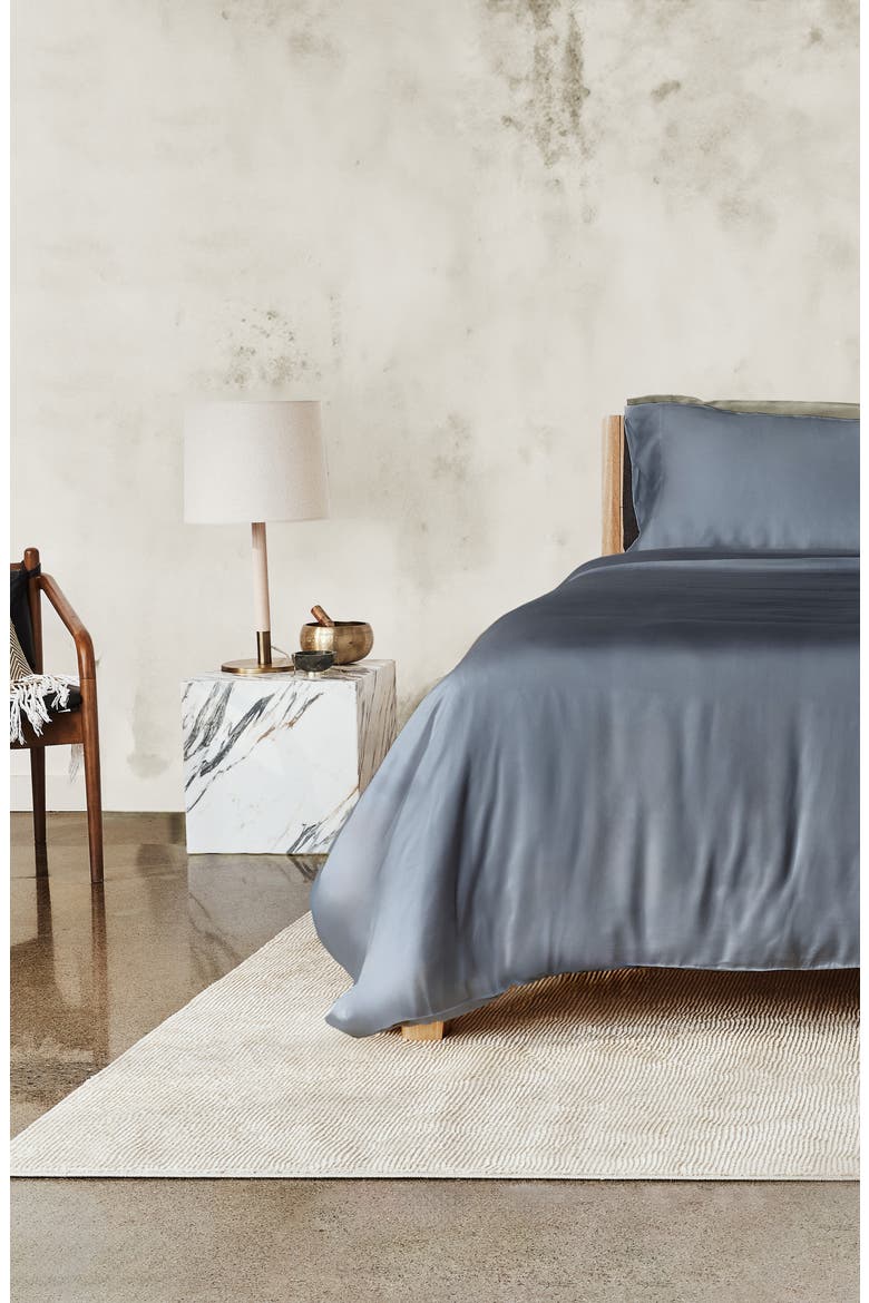 Luxe Sateen Duvet Cover, Alternate, color, INDIGO