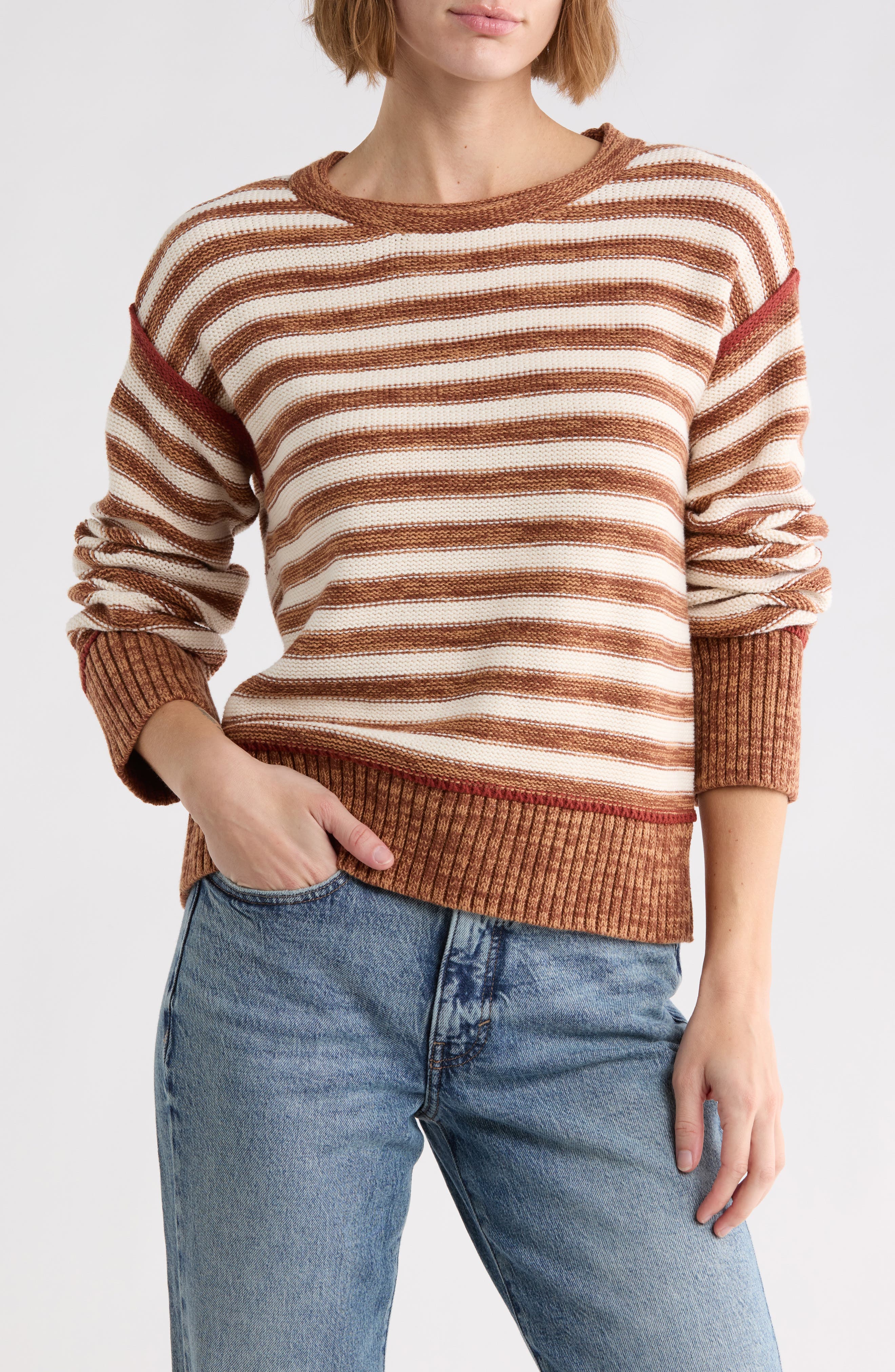 Stripe Cotton Blend Sweater