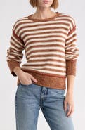 Lucky Brand Stripe Cotton Blend Sweater