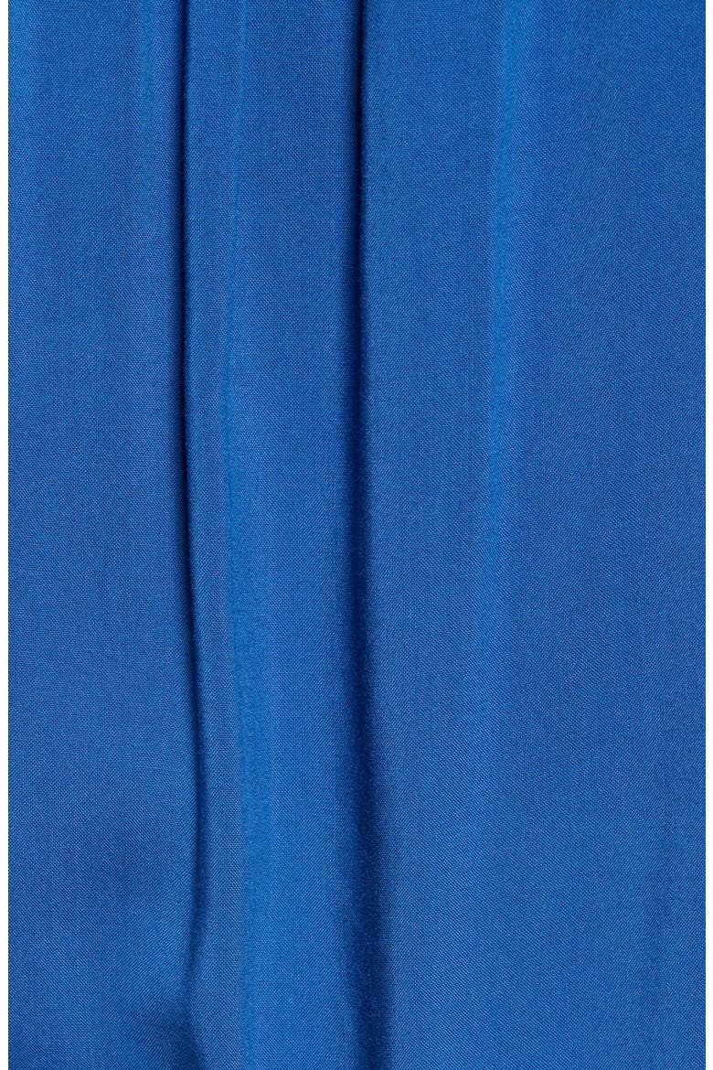 Gibson x International Women's Day Living in Yellow Ruffle Trim Front Button Sleeveless Top, Alternate, color, DEEP BLUE
