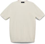 MANGO Short Sleeve Cotton Crewneck Sweater