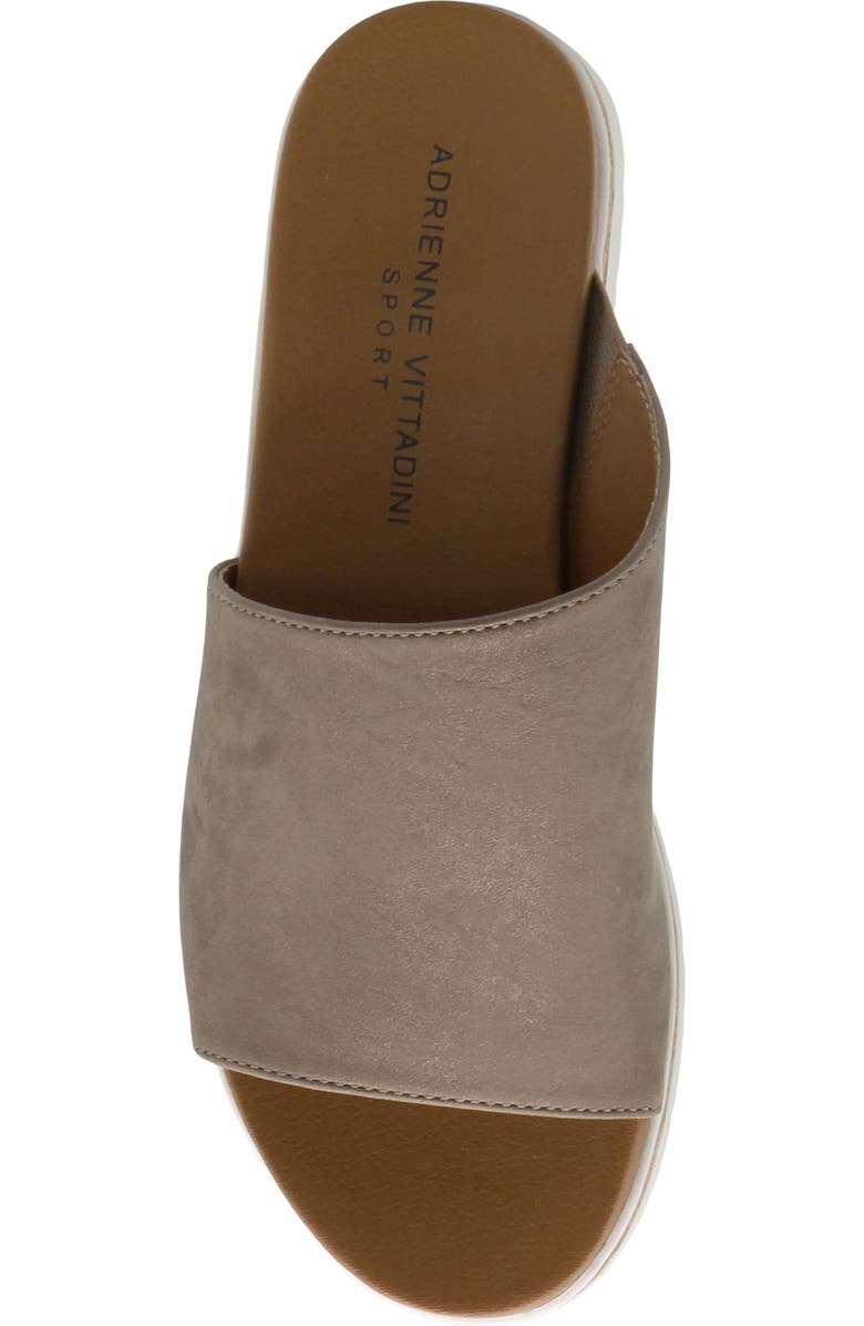 Adrienne Vittadini Provence Wedge Slide Sandal, Alternate, color, Brown Met