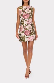 Milly Lane Floral Sleeveless Jacquard Minidress