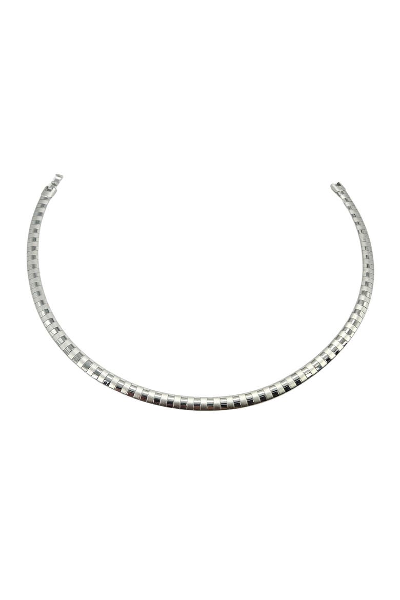 Vintage 1980s Silvertone Collar Necklace, Alternate, color, Silver