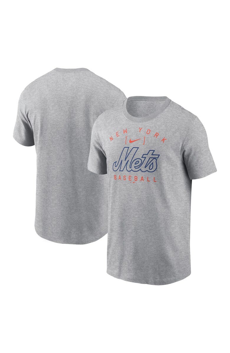 Nike Men's Nike Heather Gray New York Mets Home Team Athletic Arch T-Shirt, Main, color, 