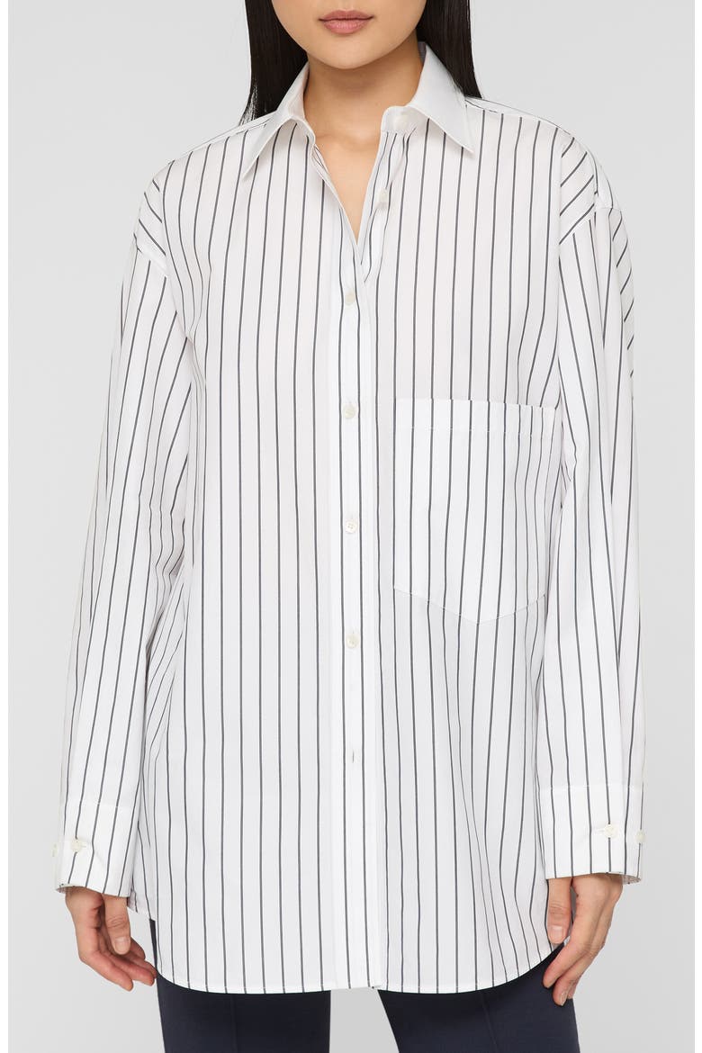 Oversize Stripe Cotton Button-Up Shirt, Main, color, BLUEBELL MULTI