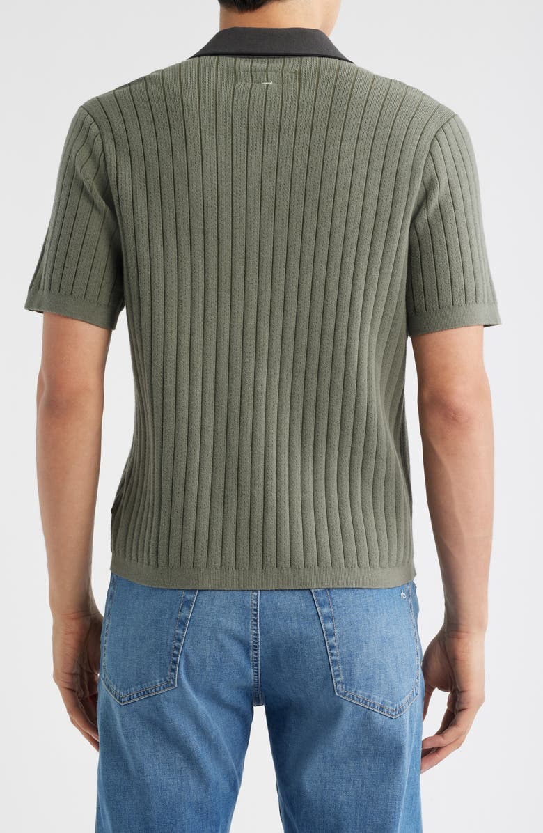 rag & bone Sanford Rib Johnny Collar Polo, Alternate, color, Pavement