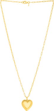 KARAT RUSH Paper Clip Chain Heart Pendant Necklace