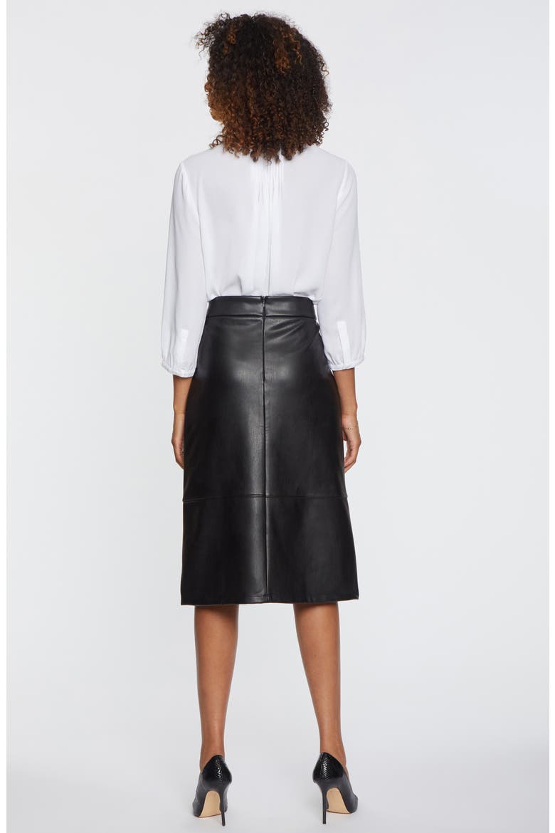 Faux Leather A-Line Skirt, Alternate, color, BLACK