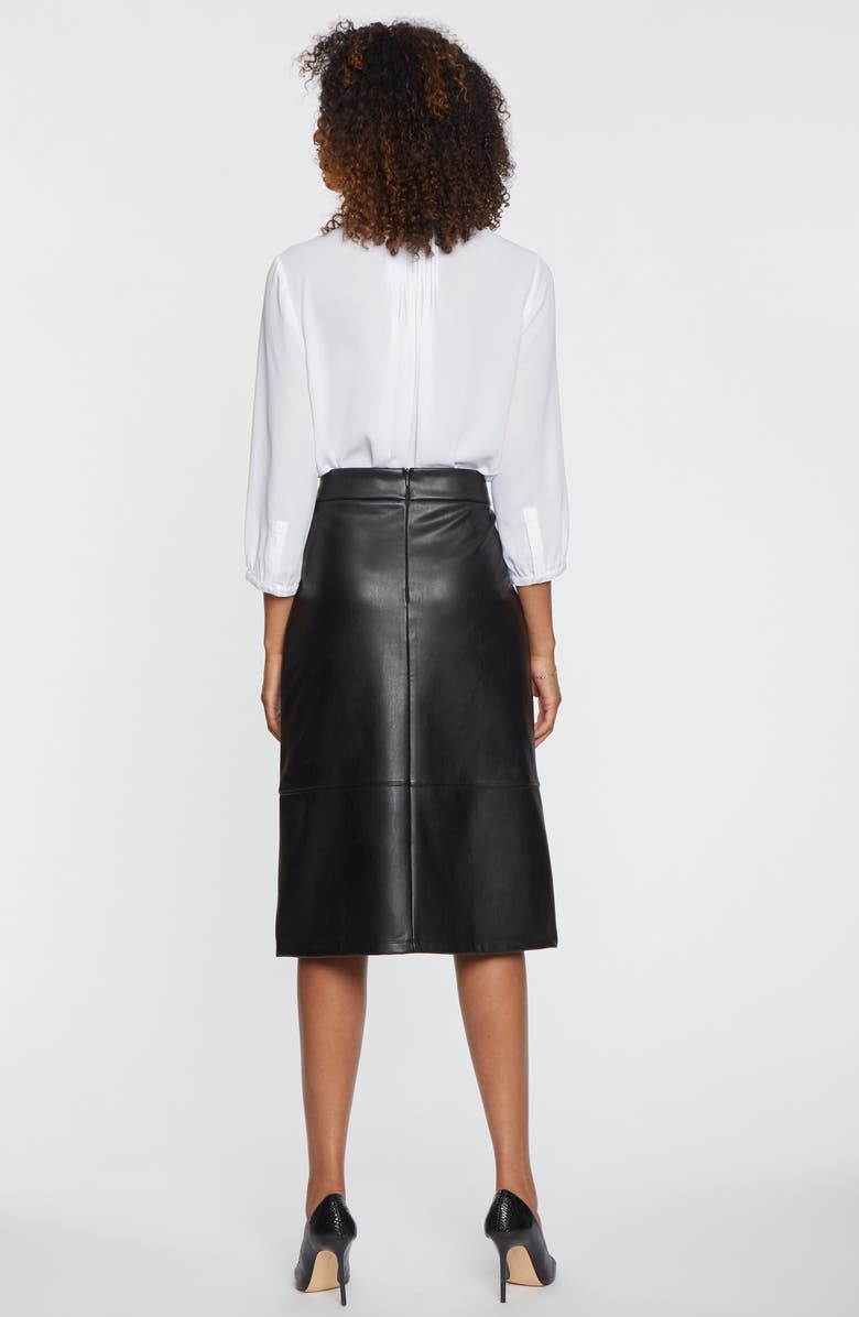 NYDJ Faux Leather A-Line Skirt, Alternate, color, Black