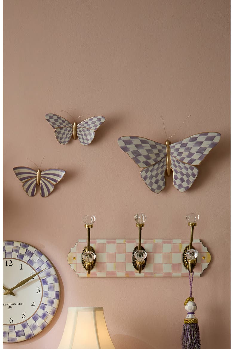 Set of 2 Violet Butterfly Wall Decor, Alternate, color, VIOLET