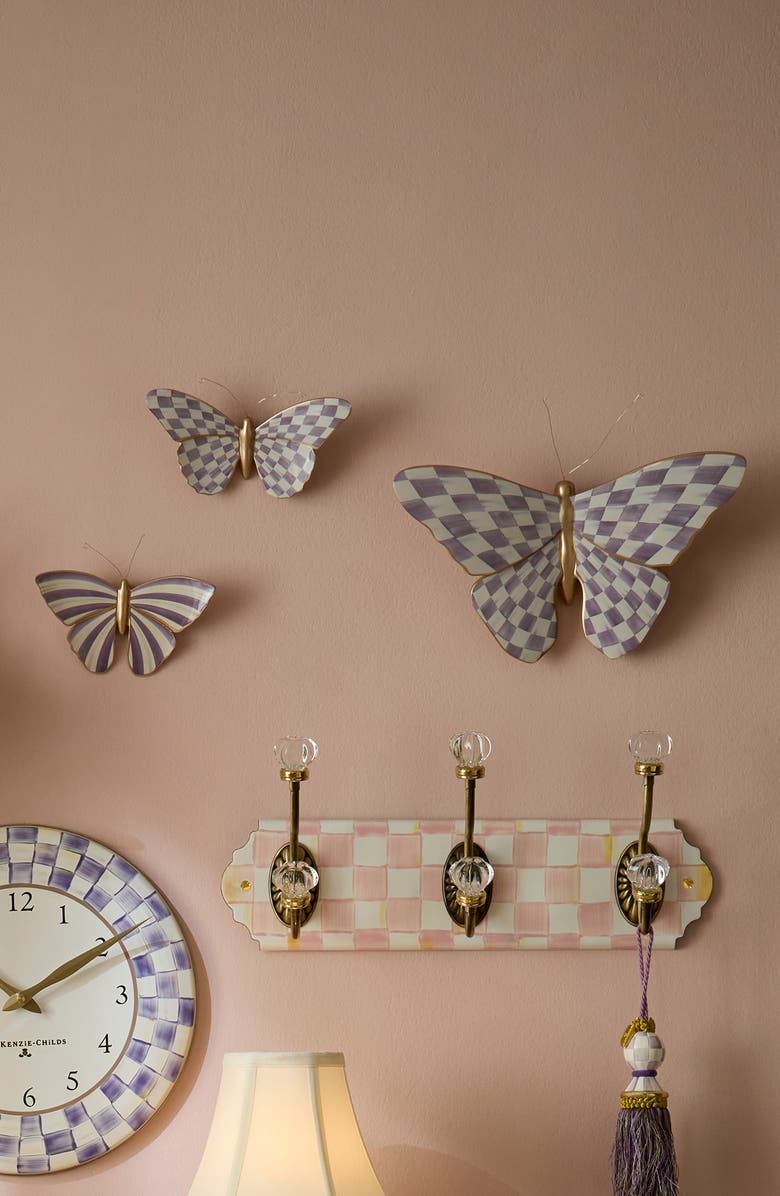 MACKENZIE CHILDS Set of 2 Violet Butterfly Wall Decor, Alternate, color, Violet