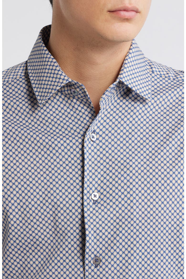 Tile Neat Knit Cotton Blend Dress Shirt, Alternate, color, MULTI