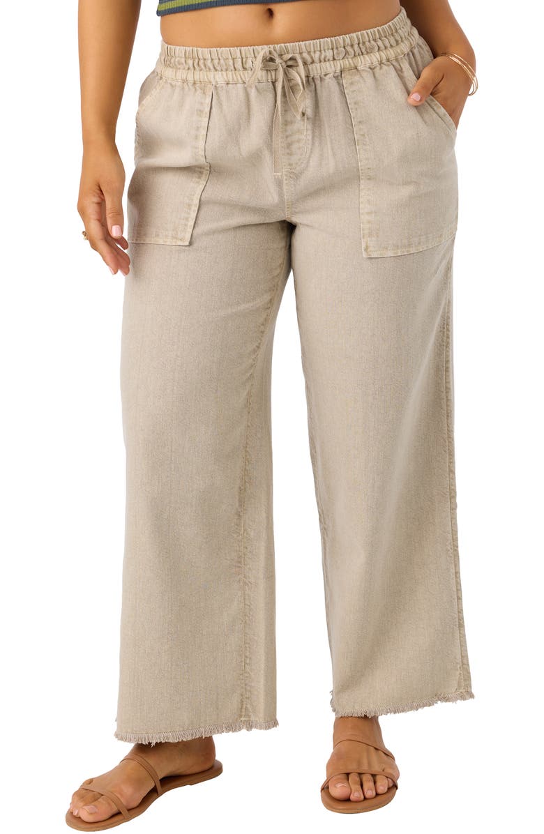 O'Neill Sevie Drawstring Cotton Twill Pants, Main, color, Simply Taupe
