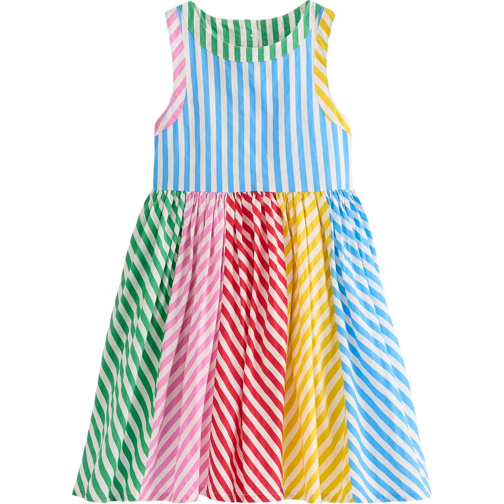 Mini Boden Kids' Harlow Stripe Strappy Cotton Sundress In Hotchpotch Multi Stripe