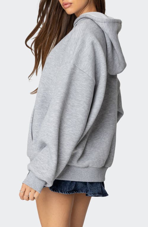 Edikted Leopard 8 Oversize Hoodie In Gray-melange
