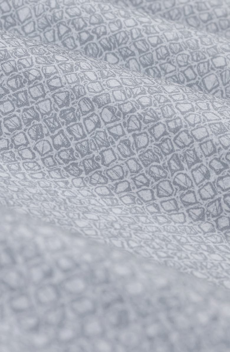 Bugatchi Julian Shaped Fit Geo Print Cotton Button-Up Shirt, Alternate, color, Shark