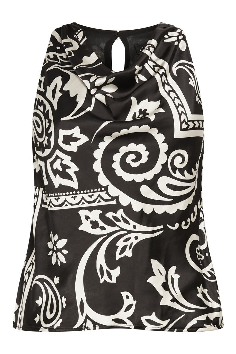 Jazlyn Cowl Neck Satin Top, Alternate, color, PAISLEY