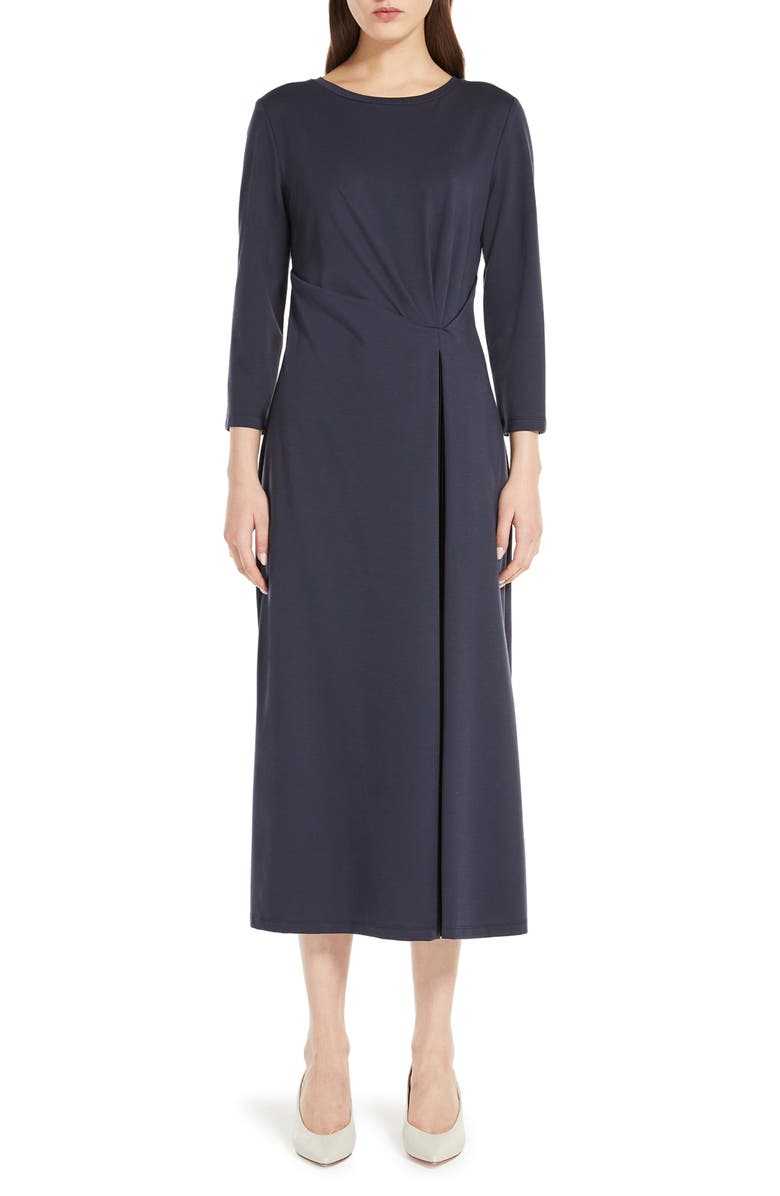 Weekend Max Mara Gessy Pleated Jersey Fit & Flare Midi Dress, Main, color, 