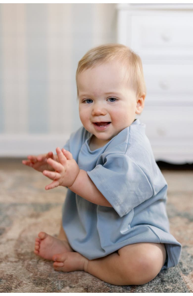 Winnie + Crew Cory Pocket Romper, Alternate, color, Slate