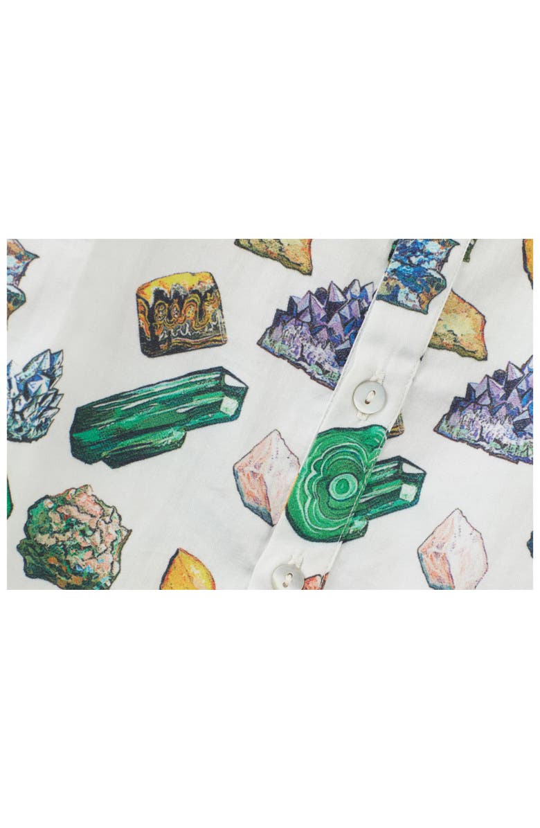 Vild House of Little Vild Lab No.12 - Earth Rocks!, Organic Cotton Band Collar Woven Shirt, Alternate, color, Green