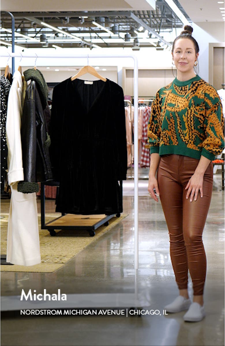 Audrey Long Sleeve Velvet Minidress, sales video thumbnail