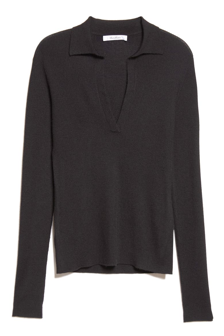 Deep V-Neck Sweater, Main, color, BLACK