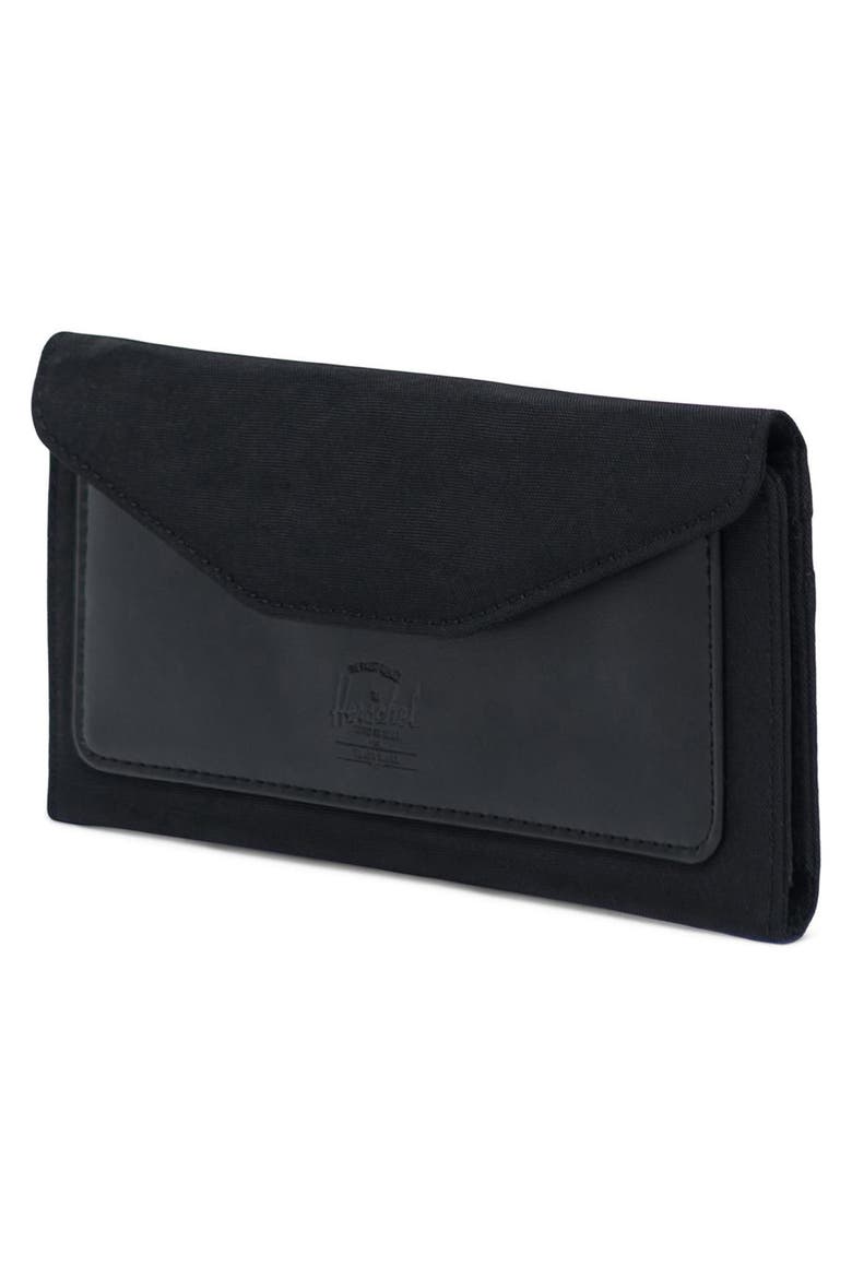 Herschel Supply Co Large Orion RFID Canvas & Leather Wallet, Alternate, color, BLACK