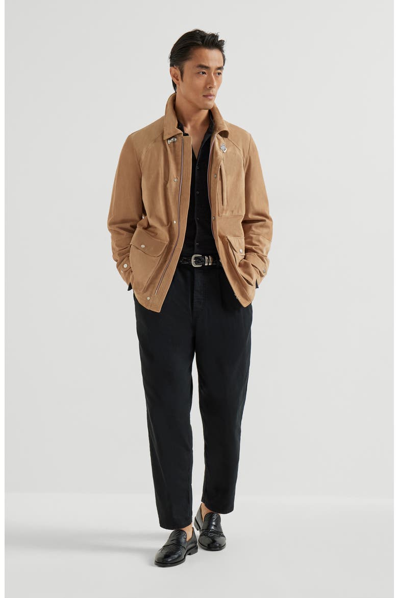Suede field jacket, Alternate, color, Light Brown