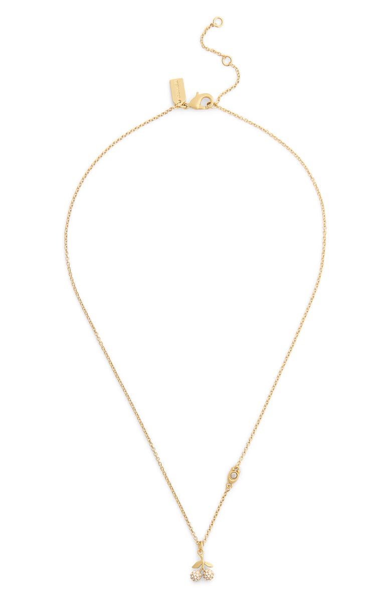 COACH Pavé Cherry Pendant Necklace, Alternate, color, Crystal/ Gold