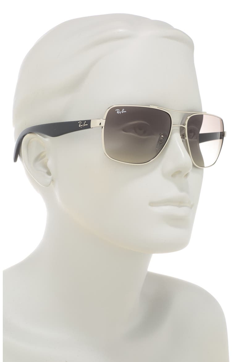 60mm Navigator Sunglasses, Alternate, color, SILVER
