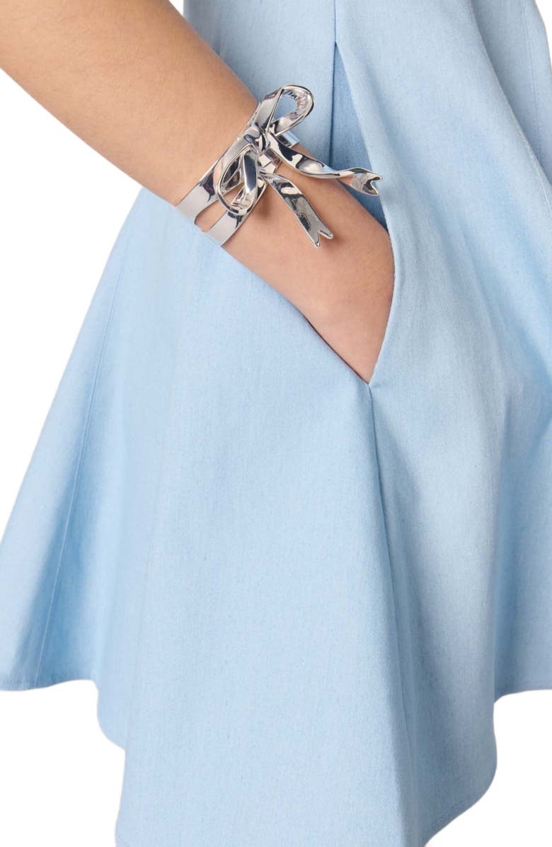 maje Mini flared cotton dress, Alternate, color, Blue Sky