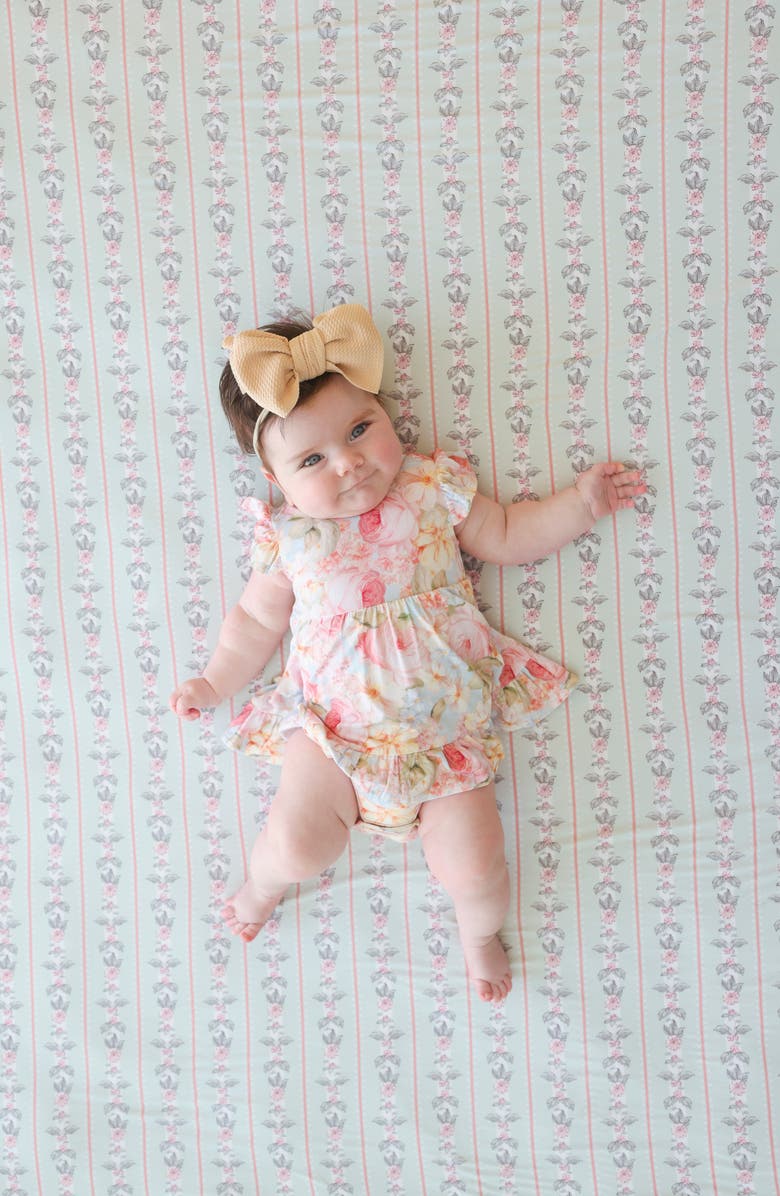 Posh Peanut Ruffle Skirted Bodysuit, Alternate, color, Light/ Pastel Blue