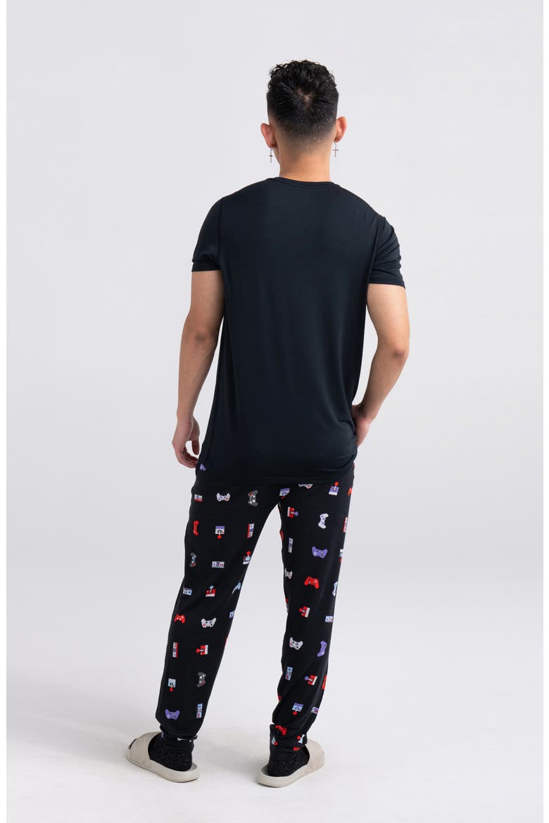 Snooze Lounge Pants, Alternate, color, GAMER- BLACK