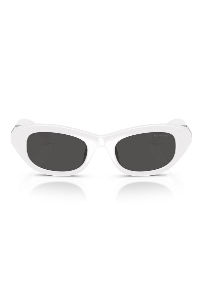 50mm Small Pillow Sunglasses, Main, color, WHITE / DARK GREY