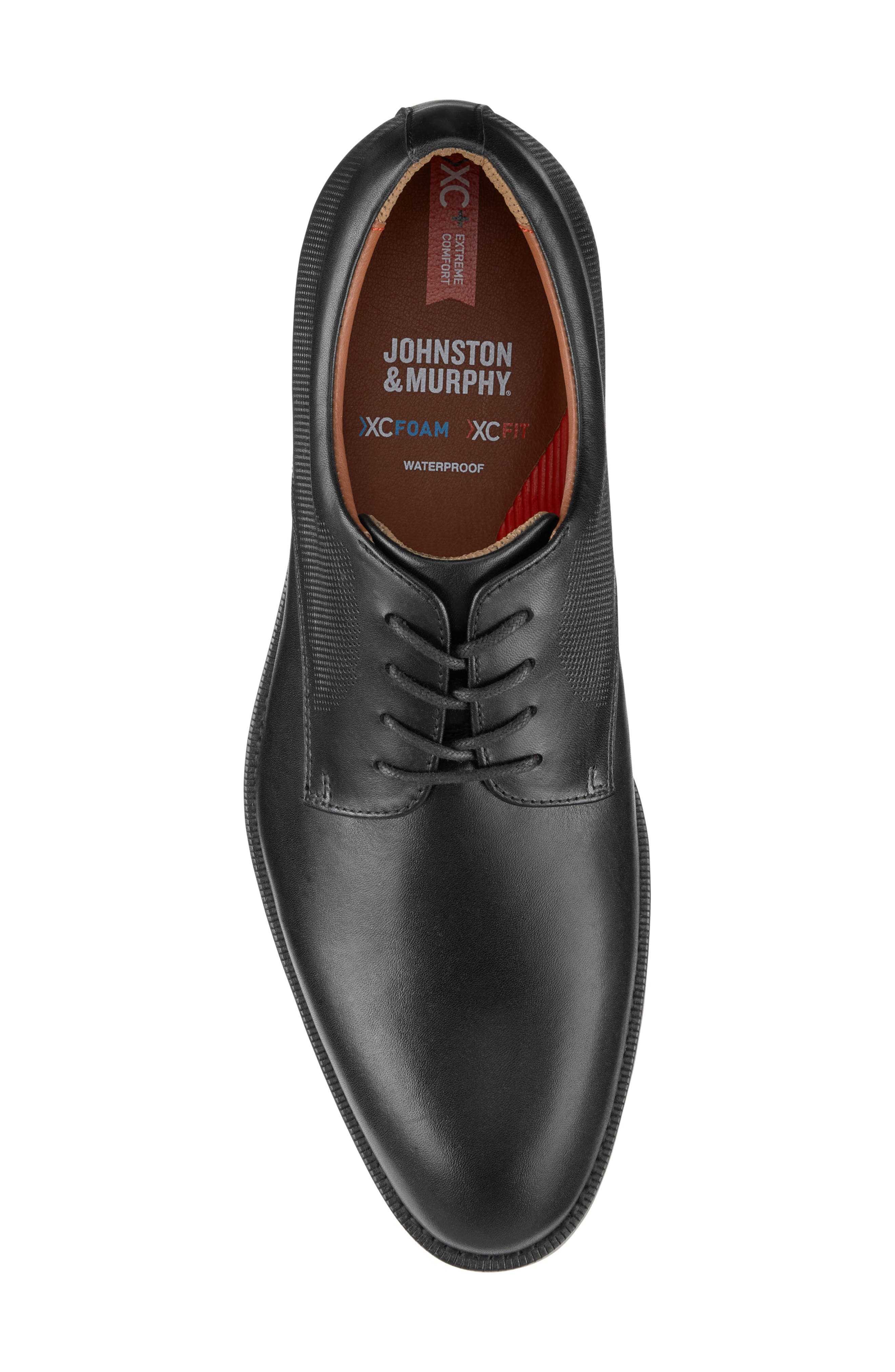 Johnston & Murphy Copley XC+ Waterproof Plain Toe Derby, Alternate, color, Black Waterproof Full Grain