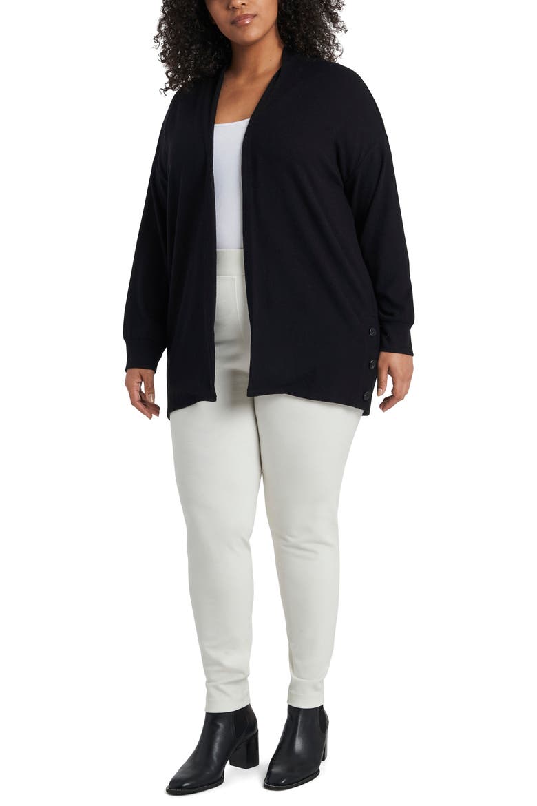 Cozy Open Front Cardigan, Alternate, color, RICH BLACK