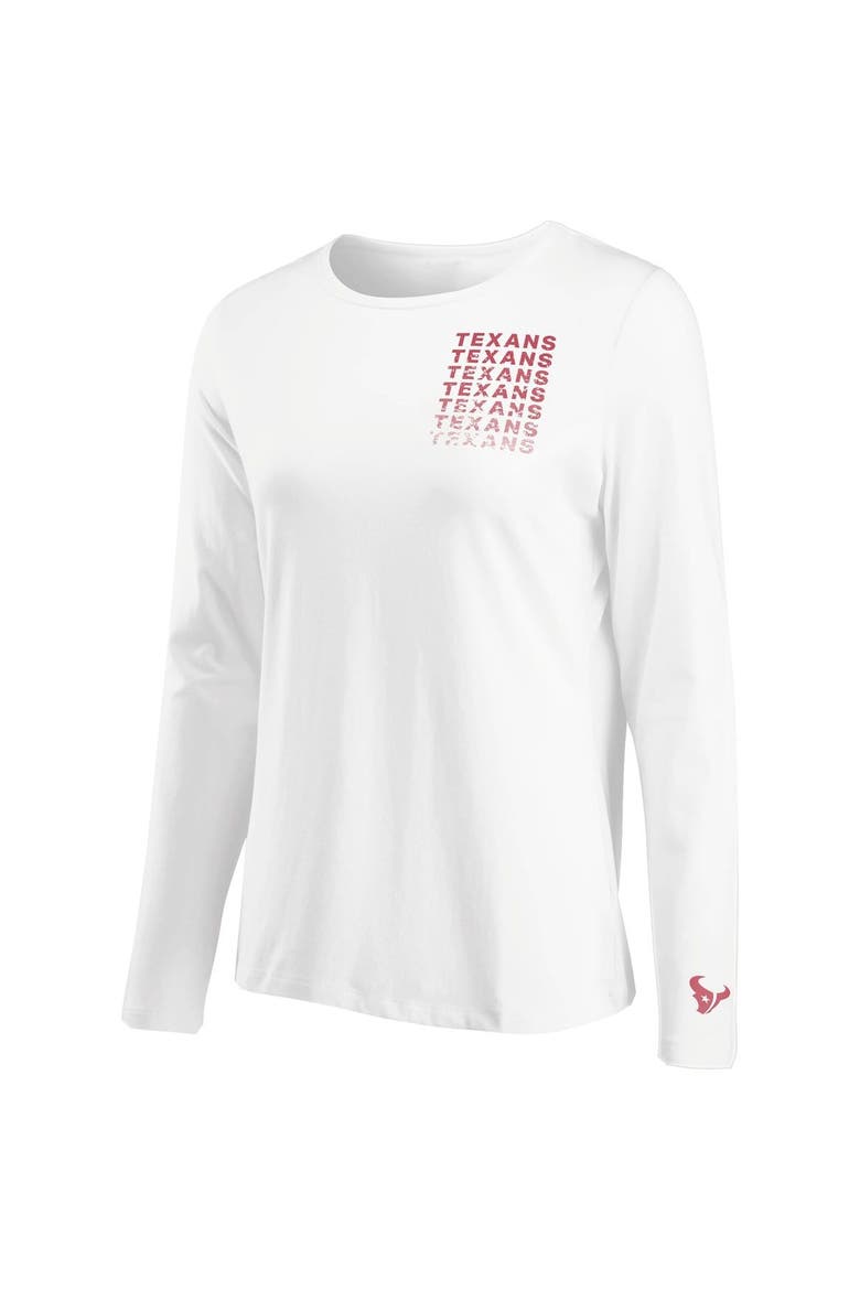 Women's WEAR by Erin Andrews White Houston Texans Repeat Tri-Blend Long Sleeve T-Shirt, Alternate, color, WHITE